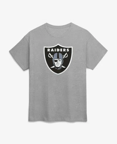 Logo Athletic Men's Gray Las Vegas Raiders Primary Logo T-shirt