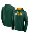 Logo Athletic Men's Green Green Bay Packers Head Start Pullover Hoodie In Green