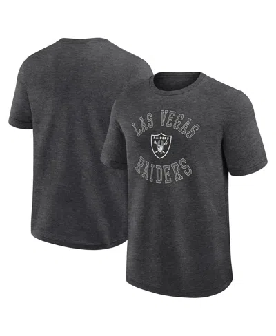 Logo Athletic Men's Heather Charcoal Las Vegas Raiders Success T-shirt In Gray