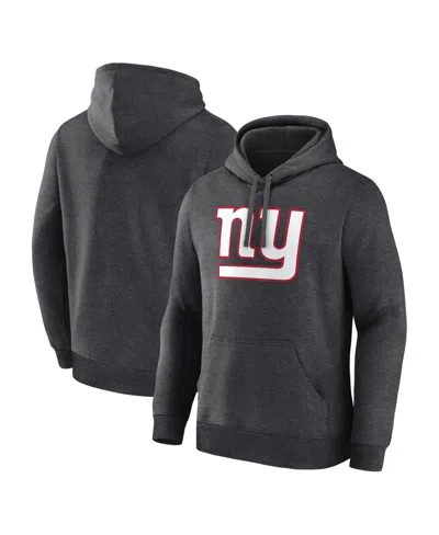 Logo Athletic Men's Heather Charcoal New York Giants Primary Logo Hoodie In Black