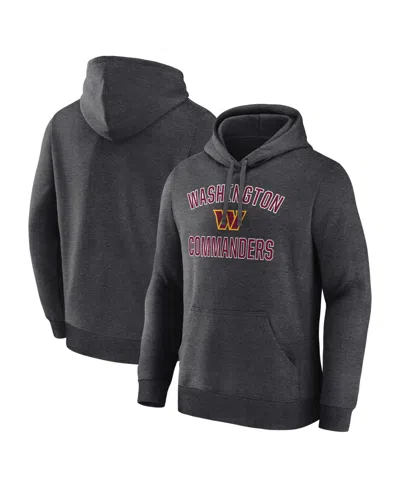 Logo Athletic Men's Heather Charcoal Washington Commanders Arch Victory Hoodie In Gray