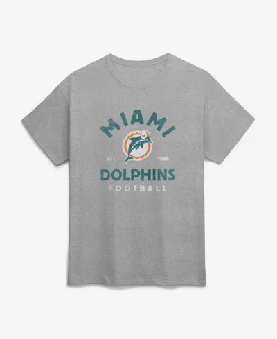 Logo Athletic Men's Heather Gray Miami Dolphins Vintage Arch T-shirt