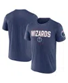 Logo Athletic Men's Heather Navy Washington Wizards Block Practice Performance T-shirt In Blue