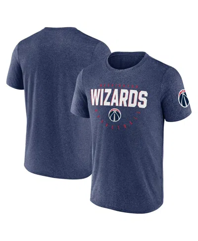 Logo Athletic Men's Heather Navy Washington Wizards Block Practice Performance T-shirt In Blue