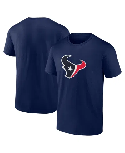 Logo Athletic Men's Houston Texans Classic-fit Crewneck T-shirt In Blue