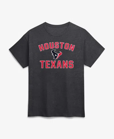 Logo Athletic Men's Houston Texans Victory Arch Crewneck Screen-printed Classic-fit T-shirt In Black