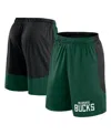 Logo Athletic Men's Hunter Green/black Milwaukee Bucks Launch Performance Shorts In Hunter Green,black