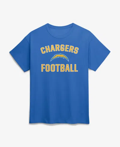 Logo Athletic Men's Los Angeles Chargers Arch Victory Crewneck Cotton T-shirt In Blue