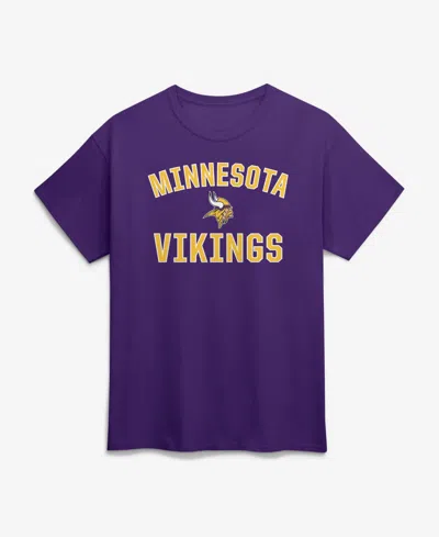 Logo Athletic Men's Minnesota Vikings Arch Victory Screen-printed T-shirt In Purple