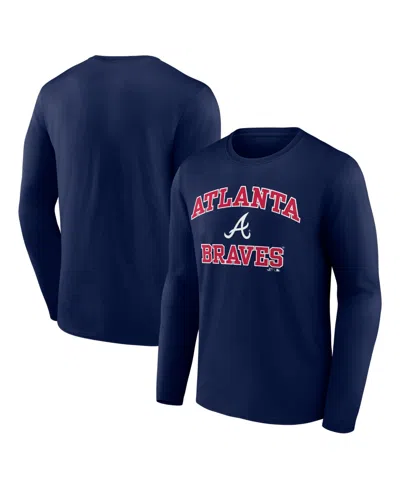 Logo Athletic Men's Navy Atlanta Braves Heart Soul Long Sleeve T-shirt In Blue
