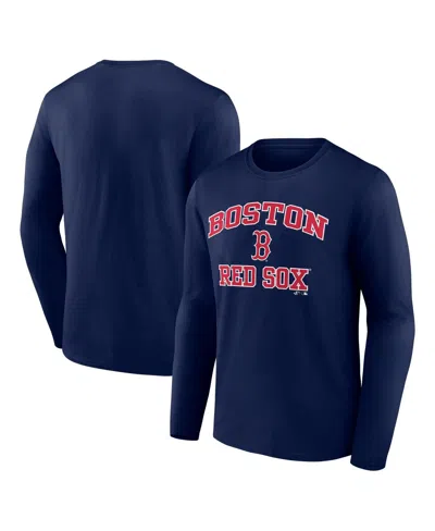 Logo Athletic Men's Navy Boston Red Sox Heart Soul Long Sleeve T-shirt In Blue