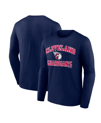 Logo Athletic Men's Navy Cleveland Guardians Heart Soul Long Sleeve T-shirt In Blue