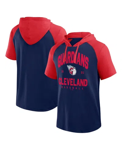 Logo Athletic Men's Navy Cleveland Guardians Prime Hoodie T-shirt In Blue