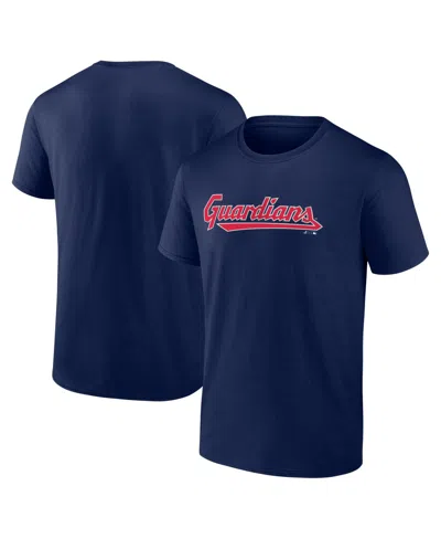Logo Athletic Men's Navy Cleveland Guardians Wordmark T-shirt In Blue