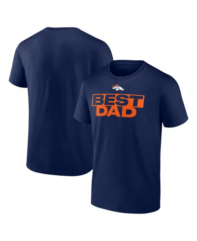 Logo Athletic Men's Navy Denver Broncos Best Dad T-shirt In Blue
