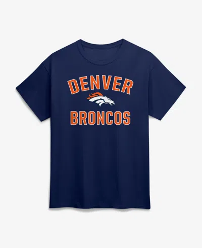 Logo Athletic Men's Navy Denver Broncos Cotton Victory Arch T-shirt In Blue