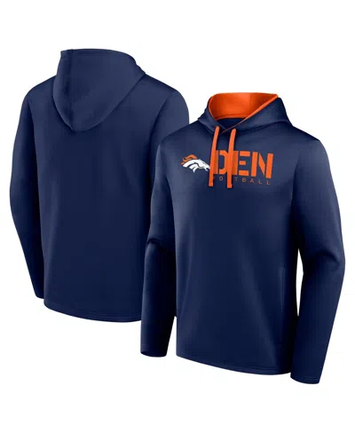 Logo Athletic Men's Navy Denver Broncos Head Start Pullover Hoodie In Blue
