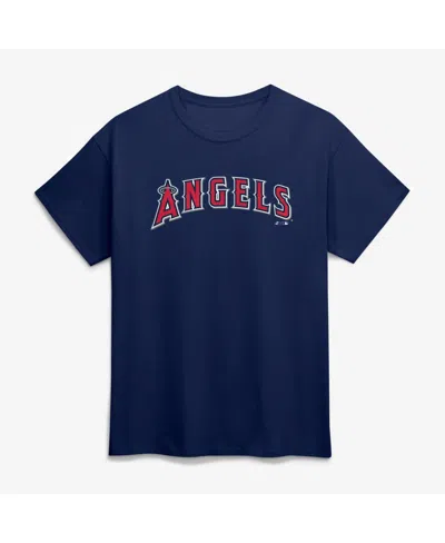 Logo Athletic Men's Navy Los Angeles Angels Wordmark T-shirt In Blue