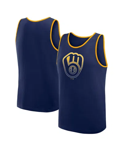 Logo Athletic Men's Navy Milwaukee Brewers Unmatched Success Tank Top In Blue