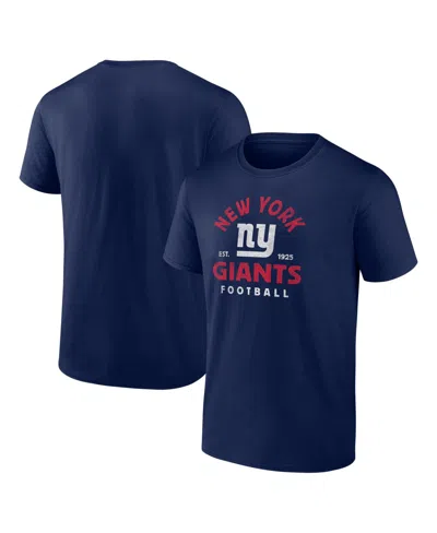 Logo Athletic Men's Navy New York Giants Vintage Arch T-shirt In Blue