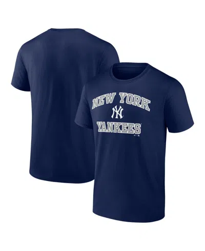 Logo Athletic Men's Navy New York Yankees Heart And Soul T-shirt In Blue
