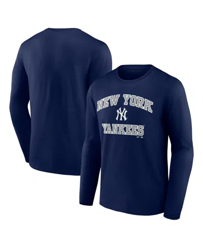 Logo Athletic Men's Navy New York Yankees Heart Soul Long Sleeve T-shirt In Blue