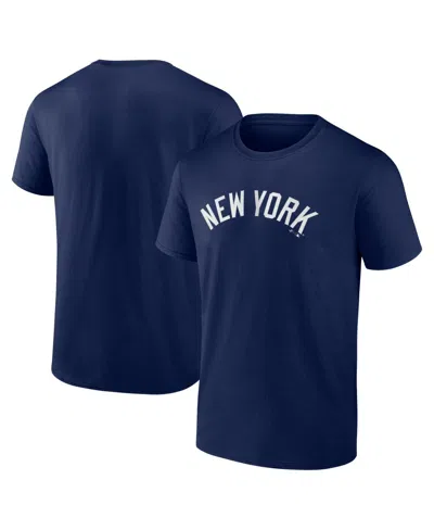 Logo Athletic Men's Navy New York Yankees Wordmark T-shirt In Blue