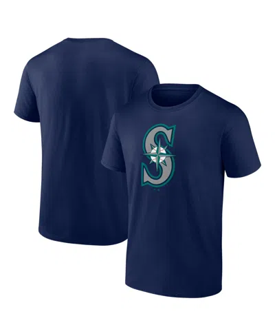 Logo Athletic Men's Navy Seattle Mariners Logo T-shirt In Blue