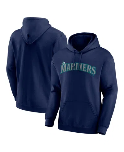 Logo Athletic Men's Navy Seattle Mariners Wordmark Hoodie In Blue