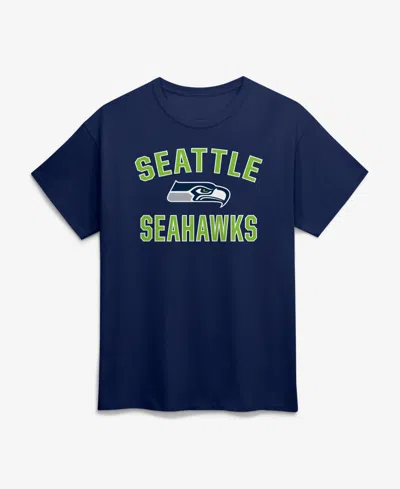 Logo Athletic Men's Navy Seattle Seahawks Cotton Victory Arch T-shirt In Blue