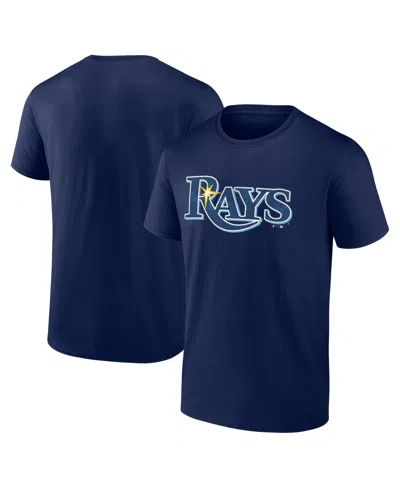 Logo Athletic Men's Navy Tampa Bay Rays Wordmark T-shirt In Blue