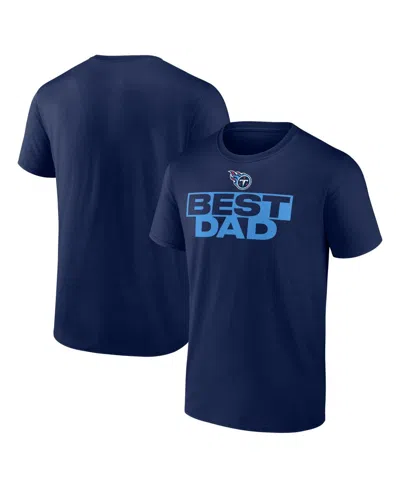 Logo Athletic Men's Navy Tennessee Titans Best Dad T-shirt In Blue