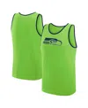 Logo Athletic Men's Neon Green Seattle Seahawks Unmatched Success Tank Top In Green