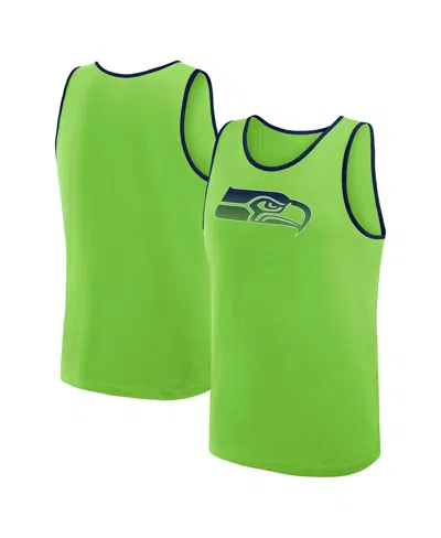Logo Athletic Men's Neon Green Seattle Seahawks Unmatched Success Tank Top