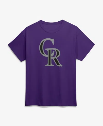 Logo Athletic Men's Purple Colorado Rockies Official Logo T-shirt