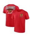 Logo Athletic Men's Red Chicago Blackhawks Never Over T-shirt In Red