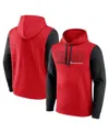 Logo Athletic Men's Red Chicago Bulls Outline Colorblock Pullover Hoodie In Red