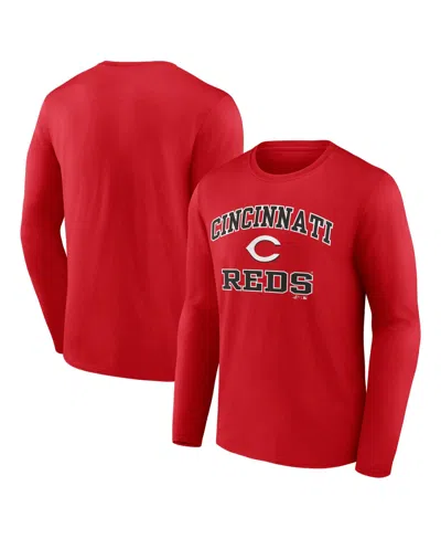 Logo Athletic Men's Red Cincinnati Reds Heart Soullong Sleeves T-shirt