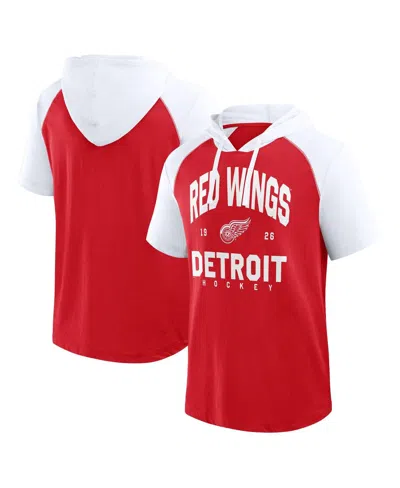 Logo Athletic Men's Red Detroit Red Wings Prime Raglan Short Sleeve Pullover Hoodie