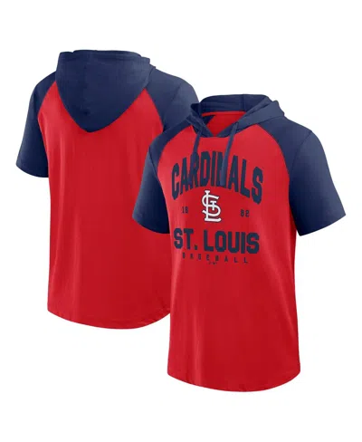 Logo Athletic Men's Red St. Louis Cardinals Prime Raglan Short Sleeve Hoodie T-shirt