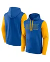 Logo Athletic Men's Royal Golden State Warriors Outline Colorblock Pullover Hoodie In Royal