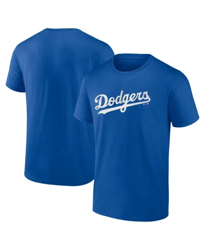 Logo Athletic Men's Royal Los Angeles Dodgers Wordmark T-shirt In Blue