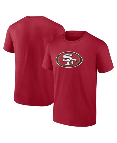 Logo Athletic Men's Scarlet San Francisco 49ers Primary Logo T-shirt In Animal Print