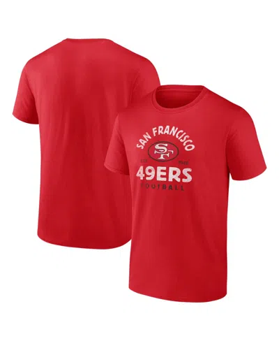 Logo Athletic Men's Scarlet San Francisco 49ers Vintage Arch T-shirt In Red