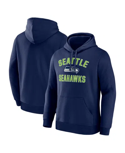 Logo Athletic Men's Seattle Seahawks Arch Victory Fleece Kangaroo Pocket Hoodie In Blue