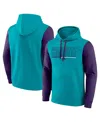Logo Athletic Men's Teal Charlotte Hornets Outline Colorblock Pullover Hoodie In Teal