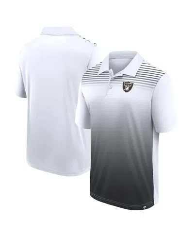Logo Athletic Men's White/black Las Vegas Raiders Sandlot Game Polo Shirt In Multi