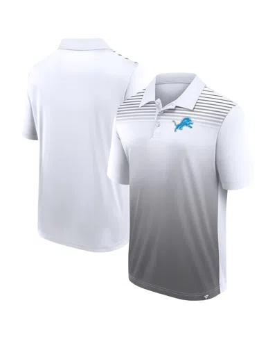 Logo Athletic Men's White/gray Detroit Lions Sandlot Game Polo Shirt