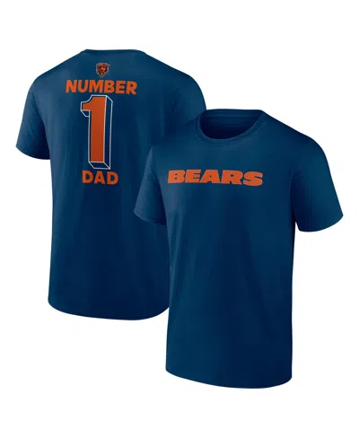 Logo Athletic Navy Chicago Bears #1 Dad Jersey T-shirt In Blue