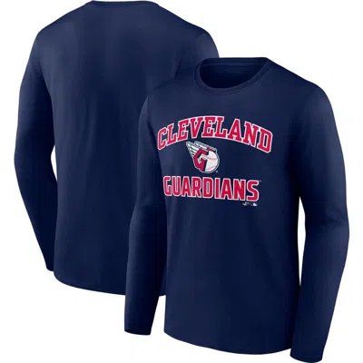 Logo Athletic Men's Navy Cleveland Guardians Heart Soul Long Sleeve T-shirt In Blue